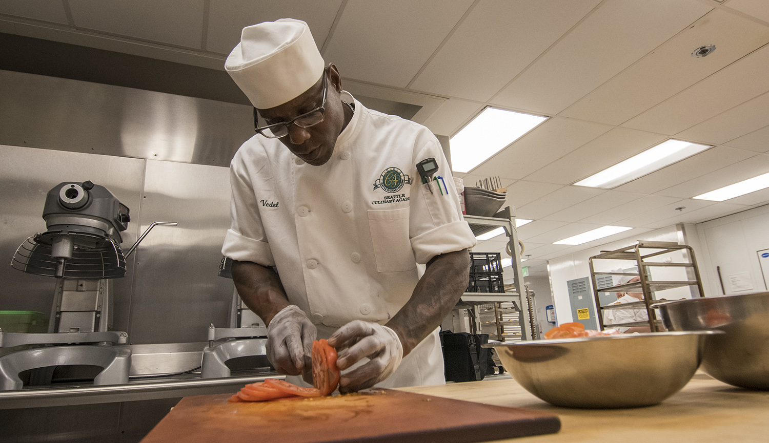 Culinary Arts Student Preparing A Meal 